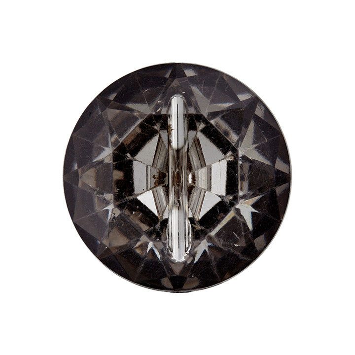 Polyesterknopf Öse, Kristall, 25mm, dunkelgrau
