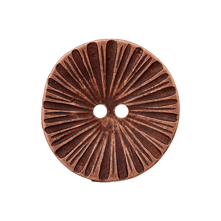 Metal button 2-holes, 23mm, antique copper