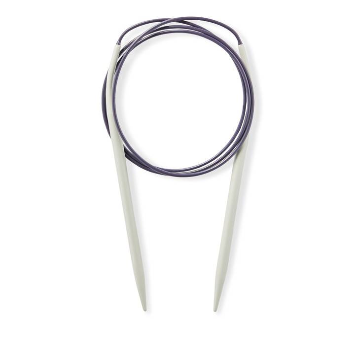 Circular knitting needles, aluminium, 100cm, 5.50mm, grey