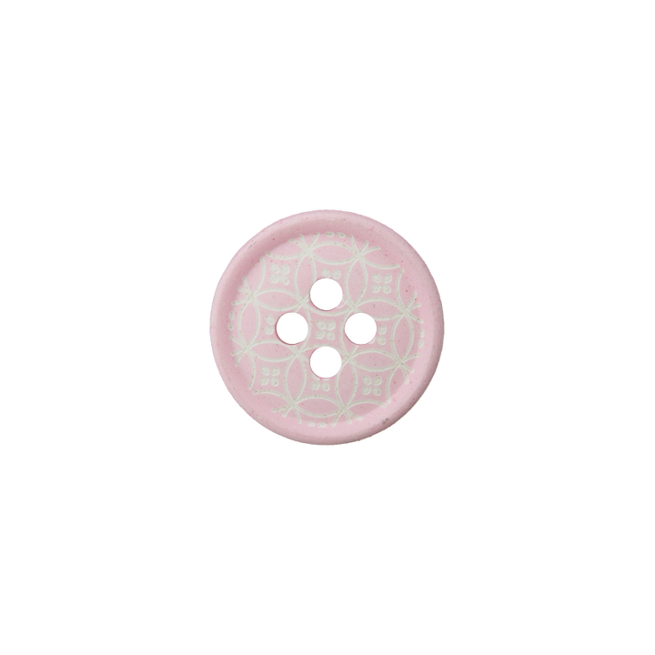 Пуговица из полиэстера, с 4 отверстиями, 12мм, розовый цвет