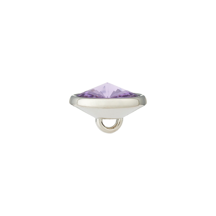 Polyester button metallized shank 9mm lilac