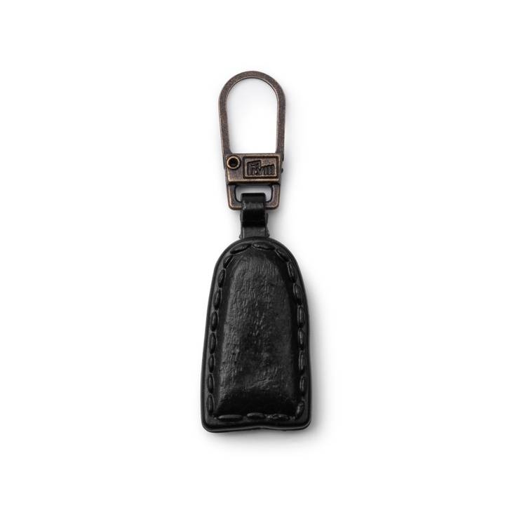 Zip puller leather look black