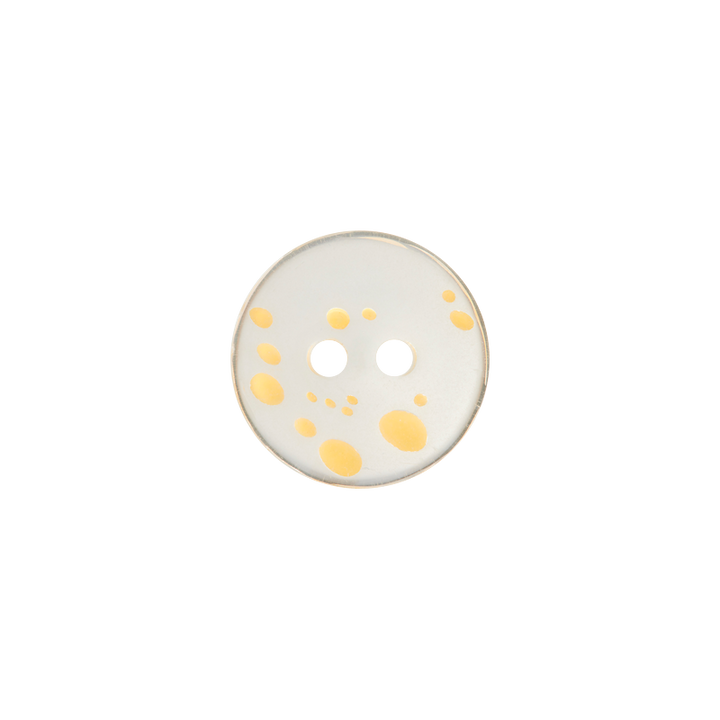 Polyesterknopf 2-Loch, Bluse, 14mm, gelb