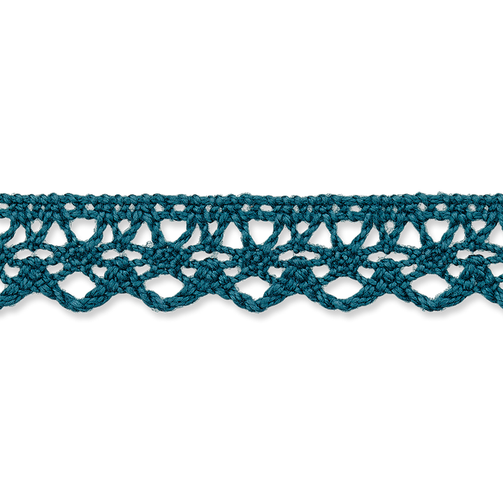 Коклюшечное кружево, 13 мм, петролевый цвет