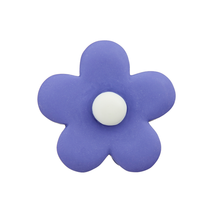 Polyesterknopf Öse, Blume, 25mm, violett