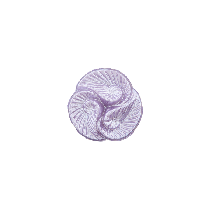 Bouton polyamide pied, Coquilles, 12mm, lilas