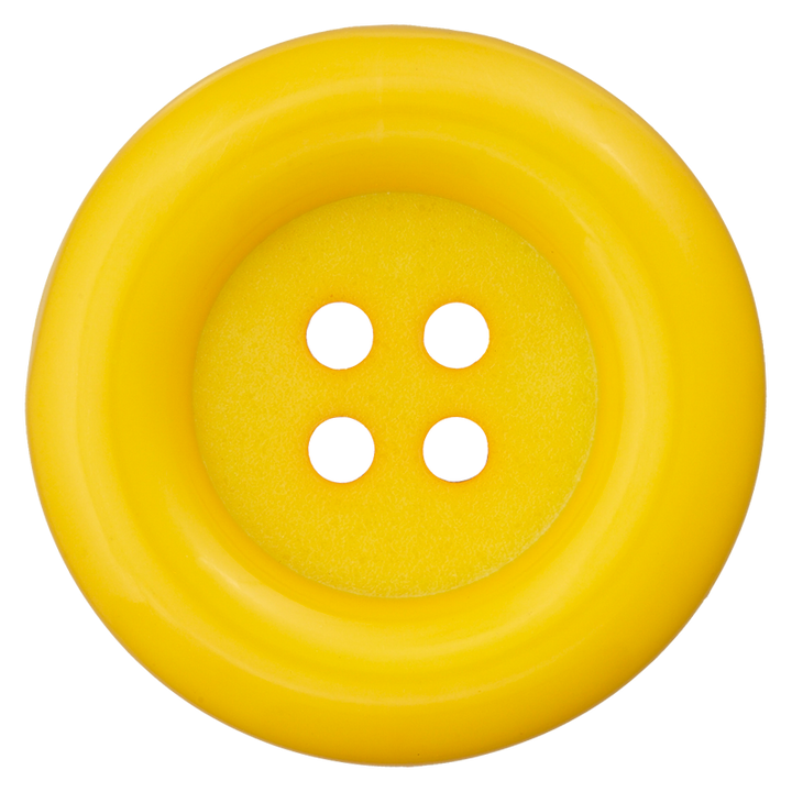 Polyesterknopf 4-Loch, Karneval, 70mm, gelb