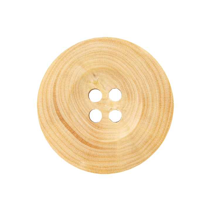 Wood four-hole button 25mm white