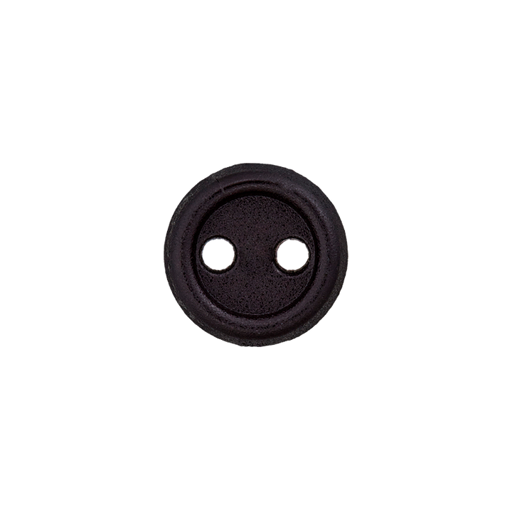 Polyesterpuppenknopf 2-Loch, 6mm, schwarz