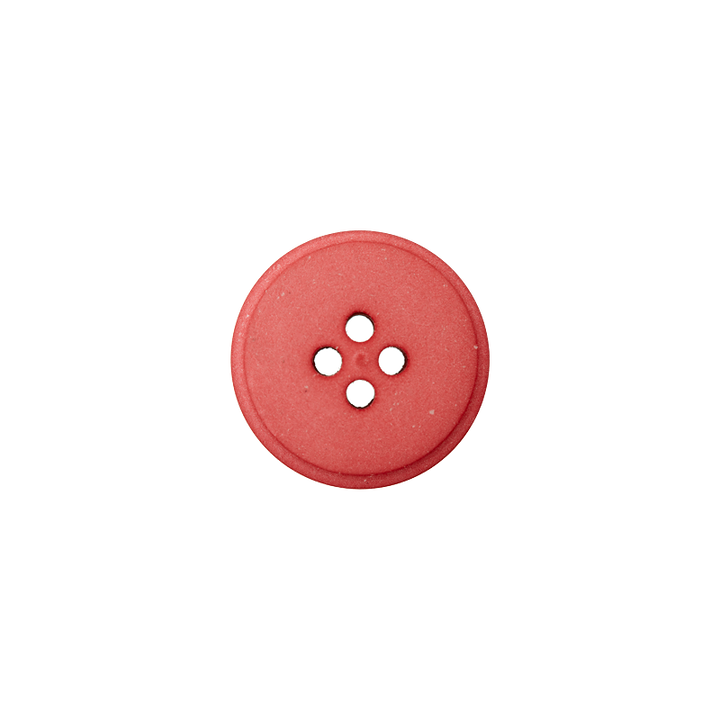 Polyester button 4-holes recycled 15mm old rose