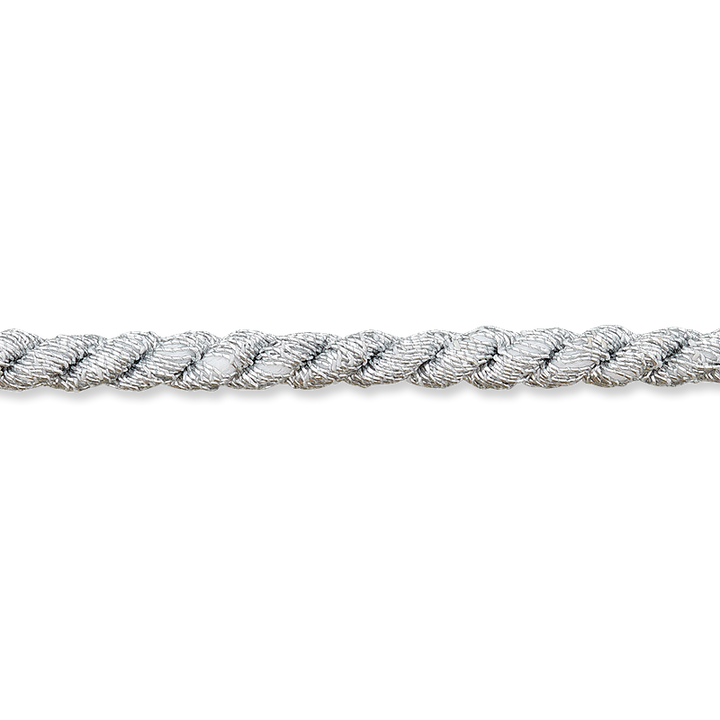 Brocade cord, 4mm, silver