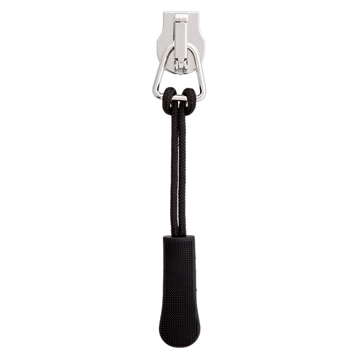 Fashion Zipper Cord Pull, 65mm, black