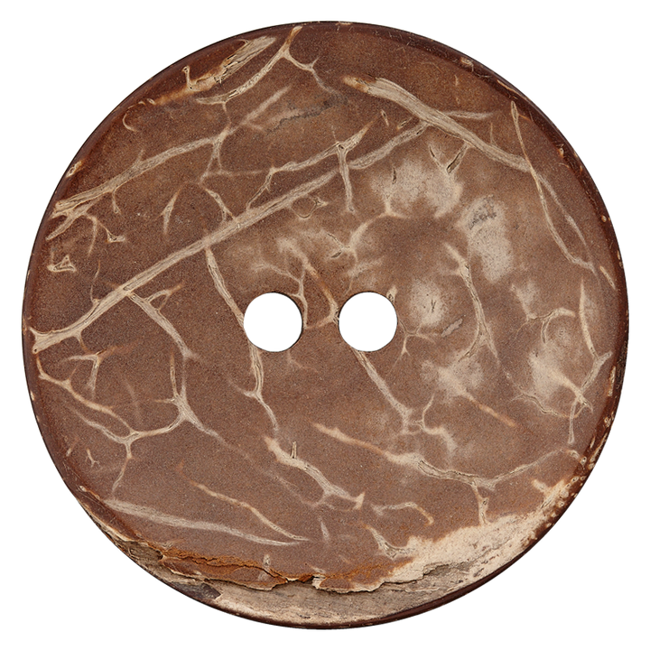 Пуговица из кокоса, с 2 отверстиями, 50 мм, коричневый, средний цвет