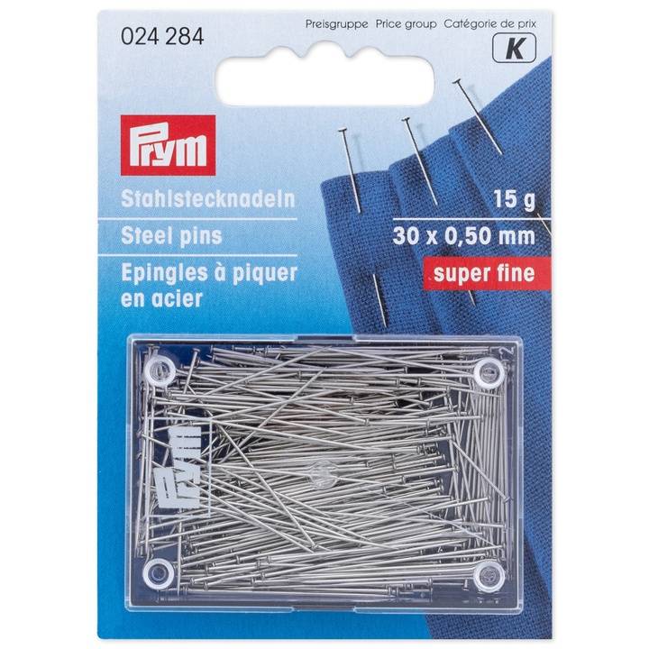 Pins, 0.50 x 30mm, silver-coloured, 15g, card with box