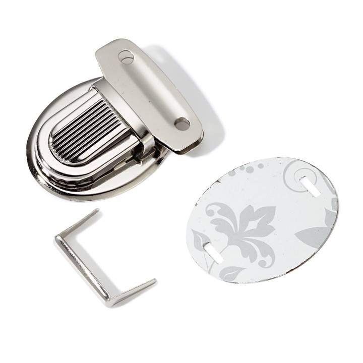 Tuck lock, 26mm, silver-coloured