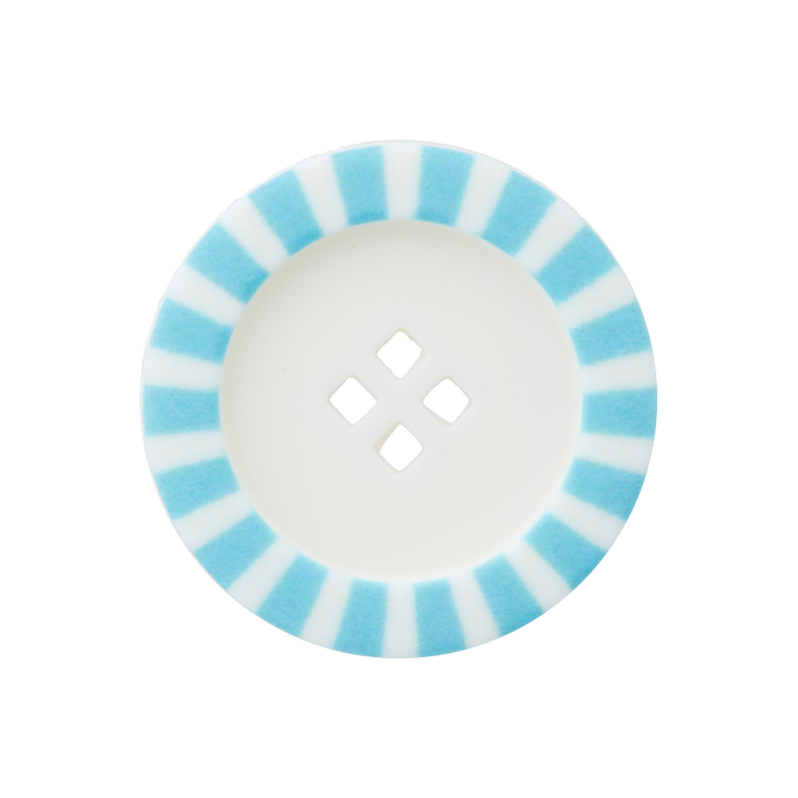 Polyester button 4-holes, 23mm, light blue