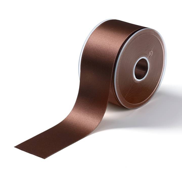 Satin ribbon, 50mm, mid-brown