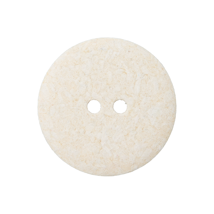 Cotton/polyester button 2-holes, recycled, 28mm, cream