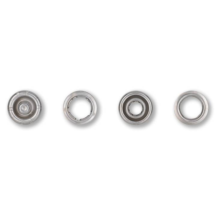 Recharge pour boutons pression sans couture pour 390107, anneau denté, 10mm, argenté
