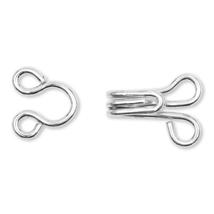 Hooks and eyes, Size 3, silver-coloured, letter