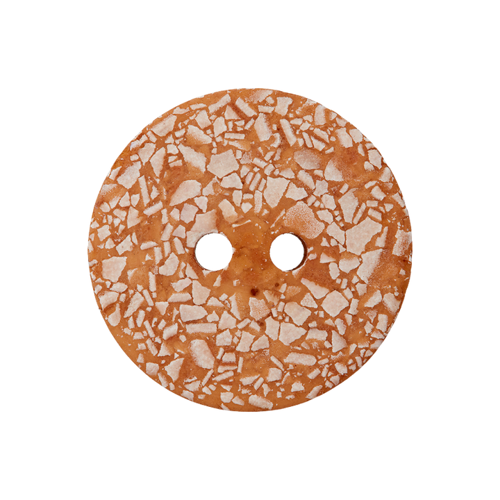 Eggshell/polyester button 2-holes, recycled, 20mm, beige