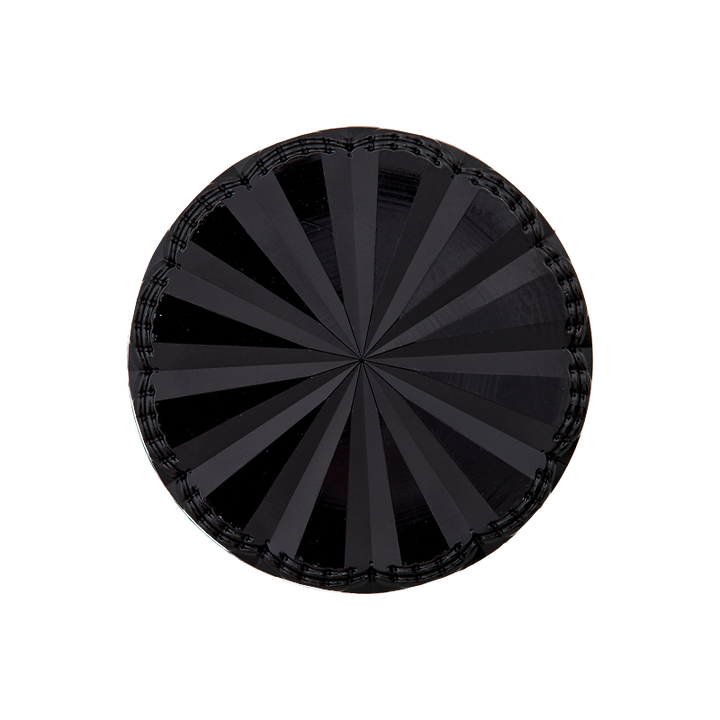 Polyesterknopf Öse, 15mm, schwarz