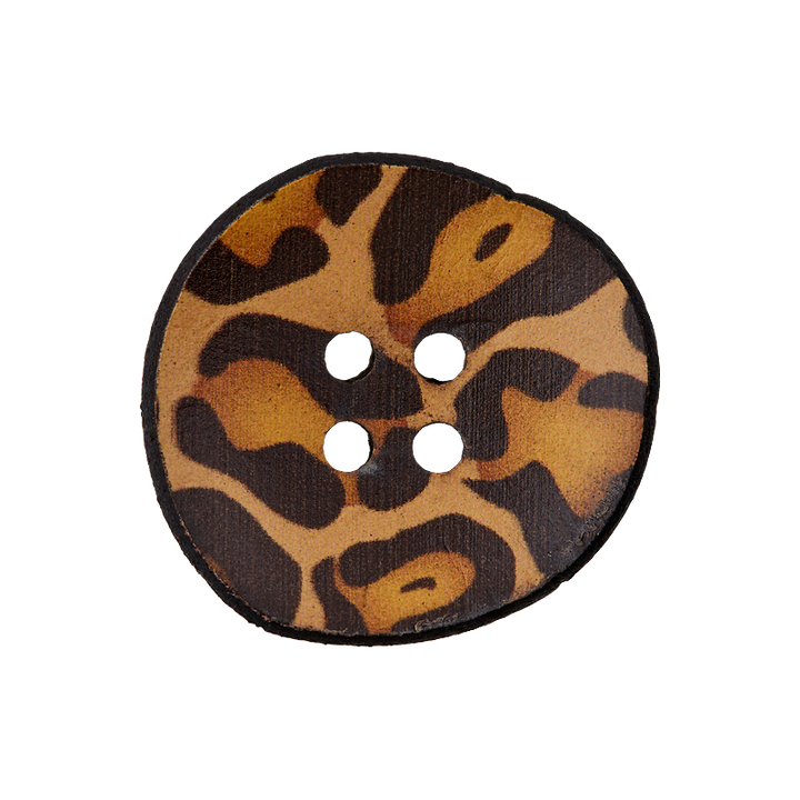 Пуговица кожаная, с 4 отверстиями, переработанная из вторсырья, 23 мм, бежевый цвет