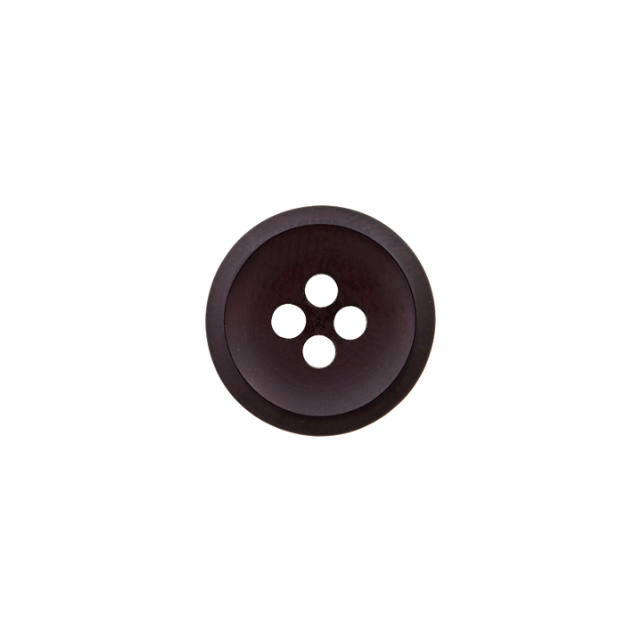 Пуговица из полиэстера, с 4 отверстиями, 15мм, черный цвет