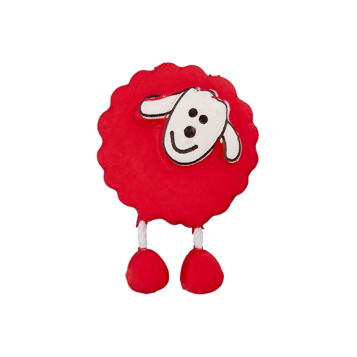 Polyester button Sheep 18mm red
