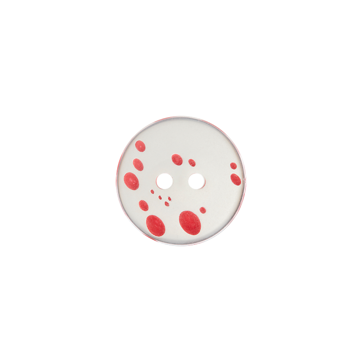 Polyester button 2-holes, Blouse, 18mm, red