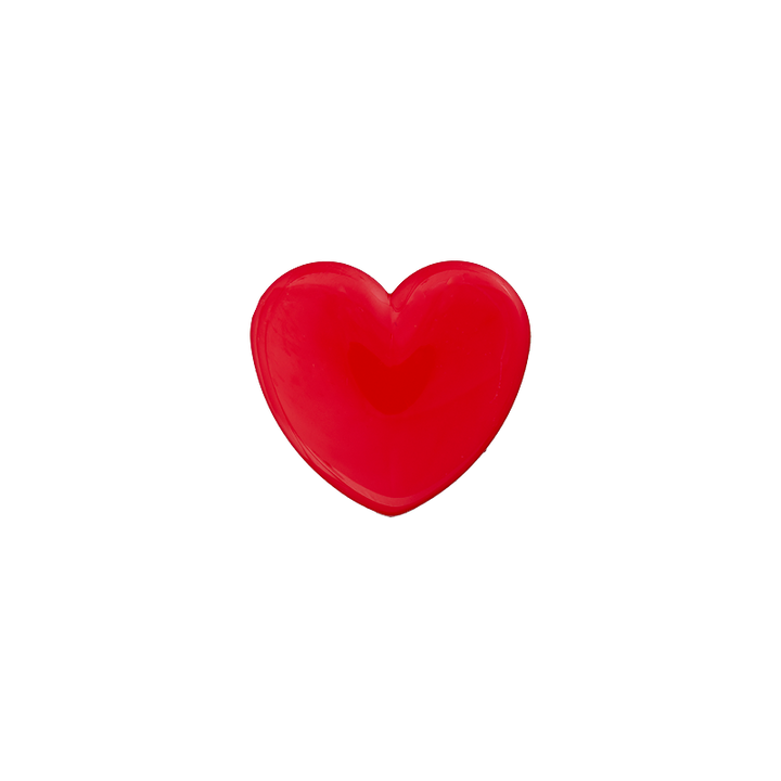 Пуговица «Сердце», из полиэстера, на ножке, 15 мм, красный цвет