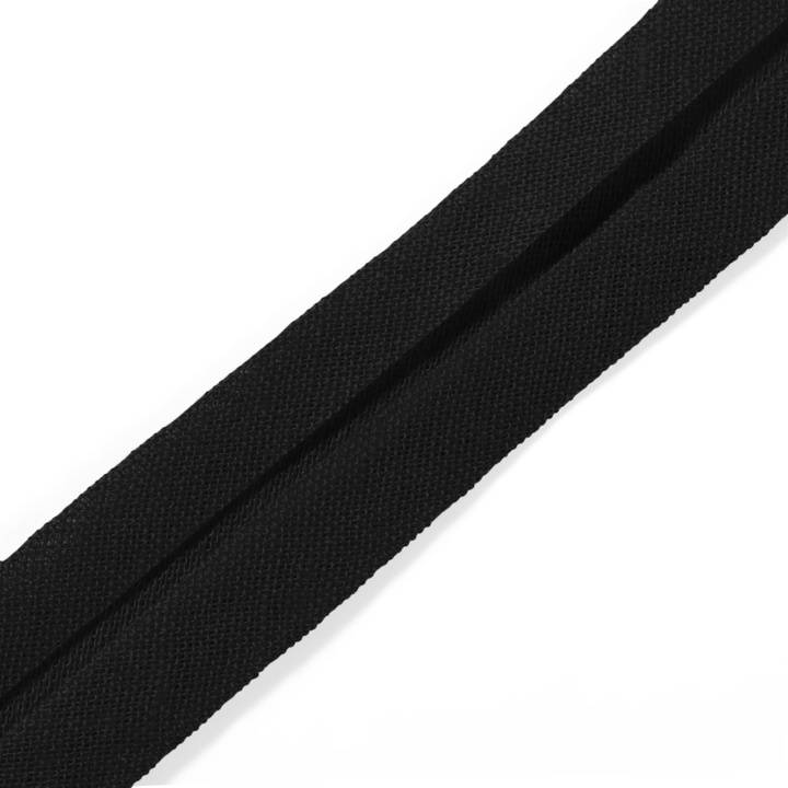 Bias binding, cotton, 40/20mm, black, 3.5m