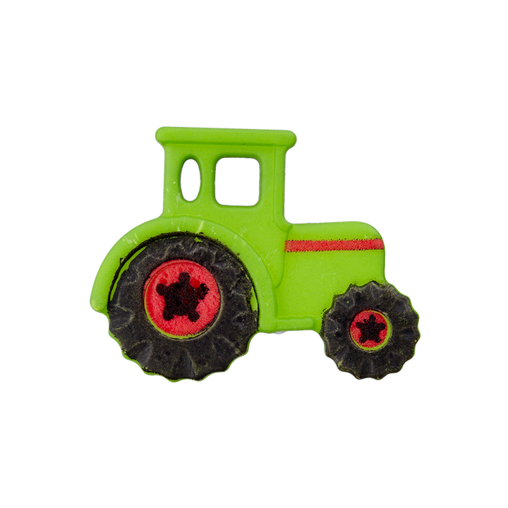 Polyester button Tractor 23mm green