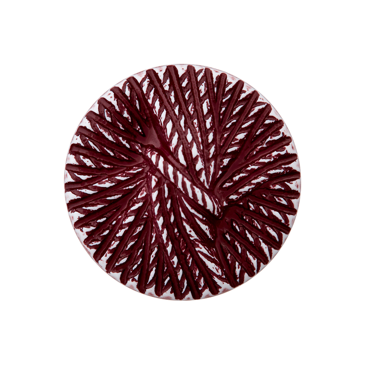 Polyester button shank, Cord optic, 20mm, bordeaux
