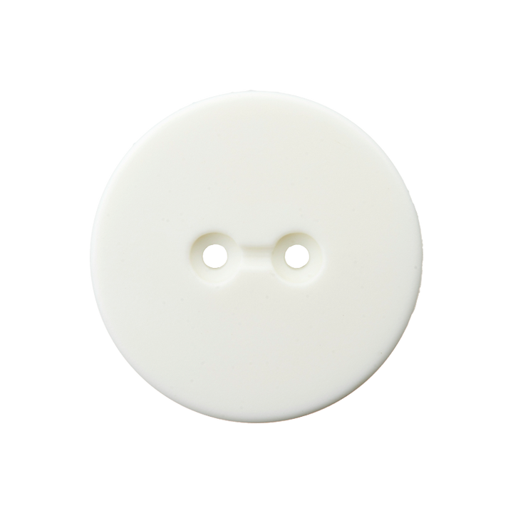 Polyester two-hole button 28mm white