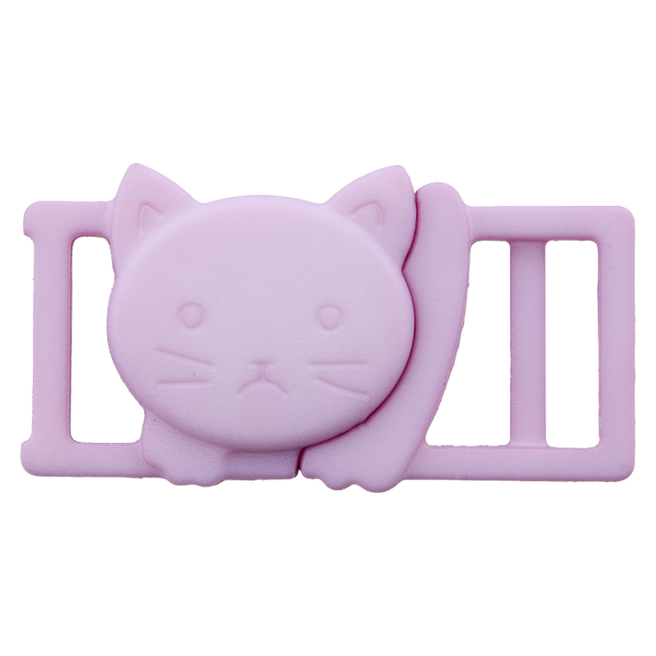 Polyester clip buckle Cat, 10mm, lilac