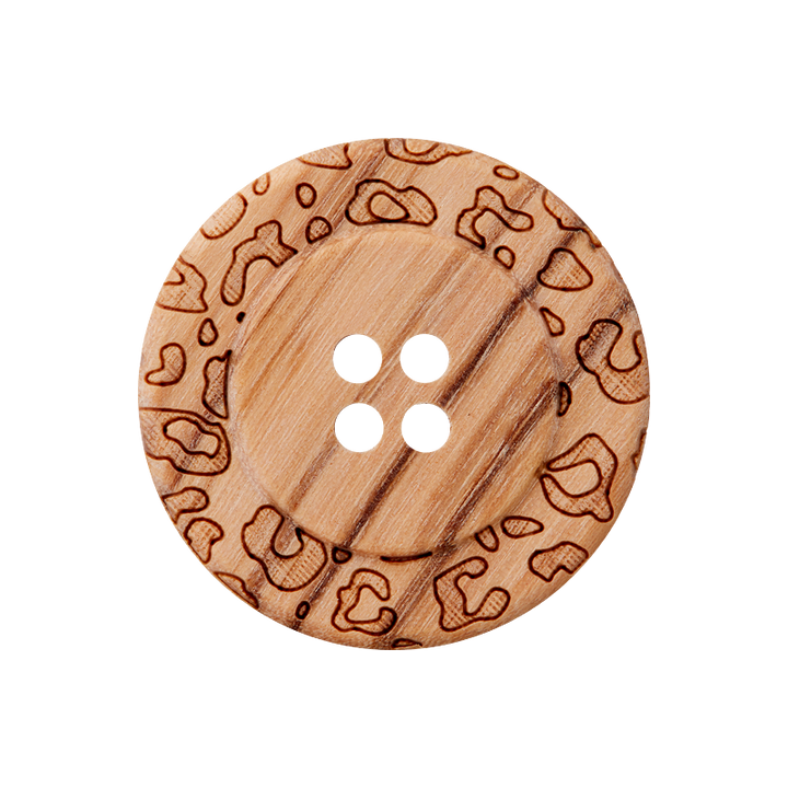 Пуговица деревянная, с 4 отверстиями, 25mm, бежевый цвет