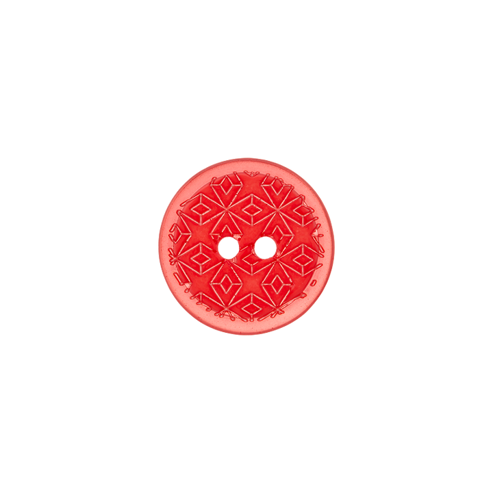 Polyester button 2-holes, 12mm, red