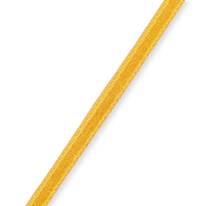 Satin ribbon, 3mm, yellow, 50m
