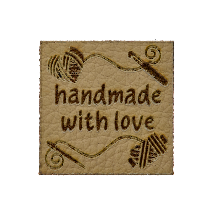 Декоративный аксессуар «handmade with love», 20мм, бежевый цвет