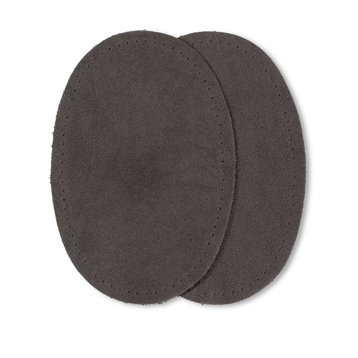 Patches velour imitation leather, iron-on, 9 x 13.5cm, mid-grey