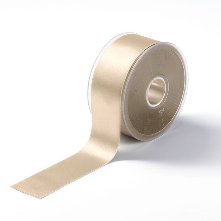 Satin ribbon, 38mm, beige