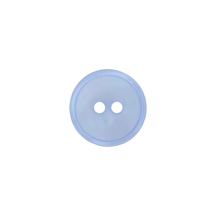 Polyester button 2-holes, 12mm, light blue
