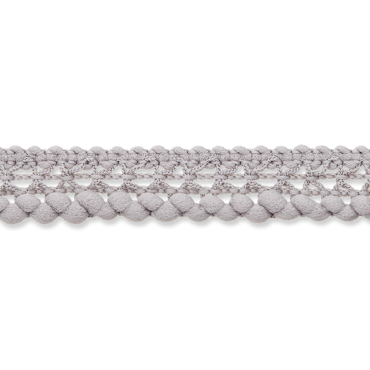 Pompon ribbon, 12mm, medium grey