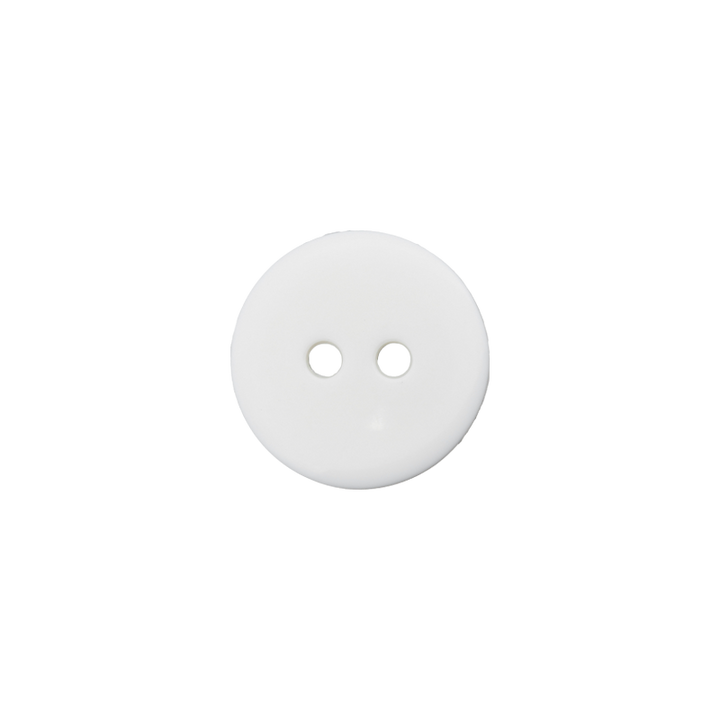 Polyester two-hole button 11mm white
