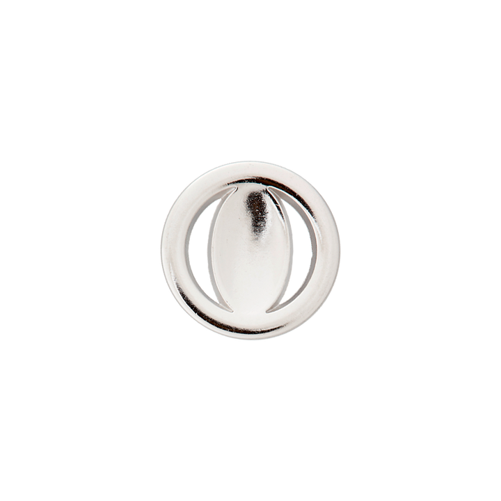 Metal button shank, 18mm, silver