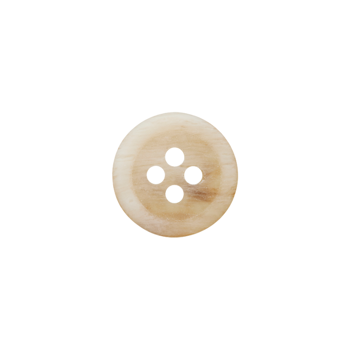 Polyester button 4-holes, 12mm, beige