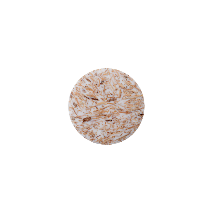 Coconut/polyester button shank, recycled, 15mm, cream