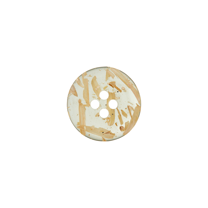 Polyester/rice shell 4-holes button 18mm transparent