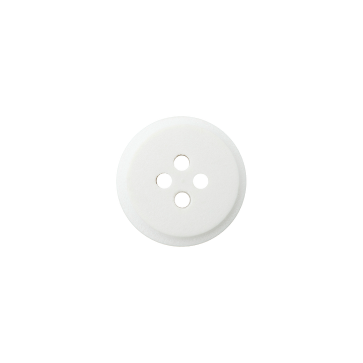 Polyester button 4-holes recycled 11mm white